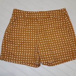 Merona Size 8 Fit 1 Warm Mustard  Patterned Shorts